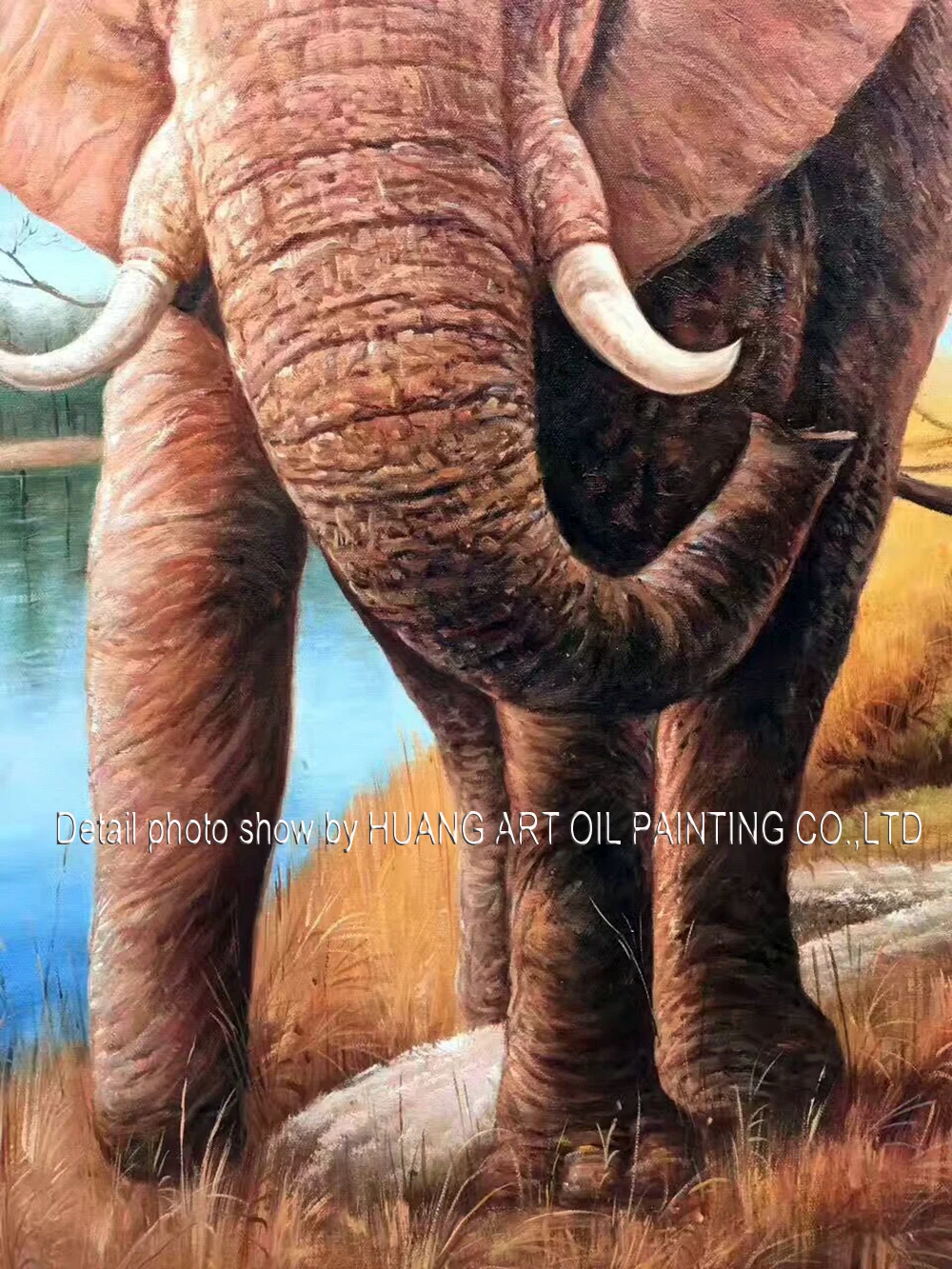 Professional Artist Handmade Impression Elephant Oil Painting On Canvas Art New Arrivals African Animals Landscape | Дом и сад
