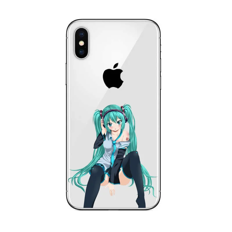 Anime Girl Hatsune Miku cell Phone Cover coque for iPhone Xr 8 7 6 5 5s SE 6S Plus XR XS MAX Soft silicone |