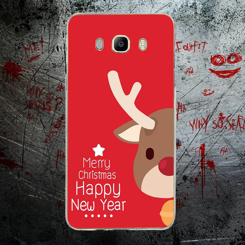 Merry Chrismas Happy год для Samsung Galaxy J1 J2 J3 J5 J7 A3 A5 A7 Чехол мягкий, ТПУ Силиконовые чехлы Сумки