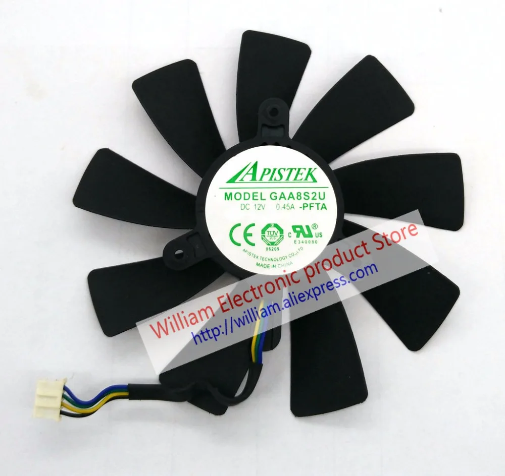 

Original for ZOTAC GTX1070TI GTX1080Ti-11GD5X Mini Graphics cards cooling fan GAA8S2U 0.45A GA9S2U 0.46A DC12V FONSONING