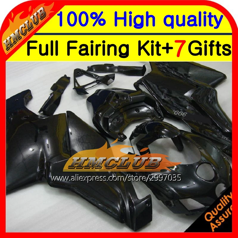 

Корпус! Обтекатель для DUCATI 749-999 полностью глянцевый black 03-04 749 999 6HM15 749S 999S 749R 999R 749 03 04 ALL Blk 2003 2004 2003-2004