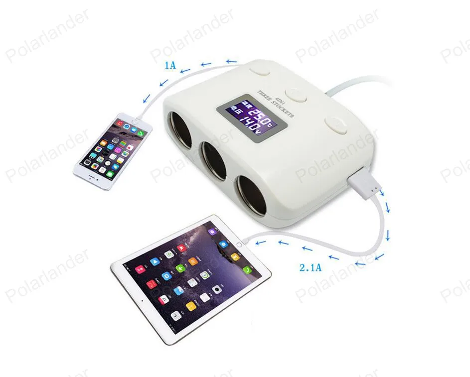 Новое поступление Dual USB квадратная розетка для автомобильного прикуривателя Зарядное устройство 12 V Выходная мощность адаптер Авто Запчасти для мобильных телефонов