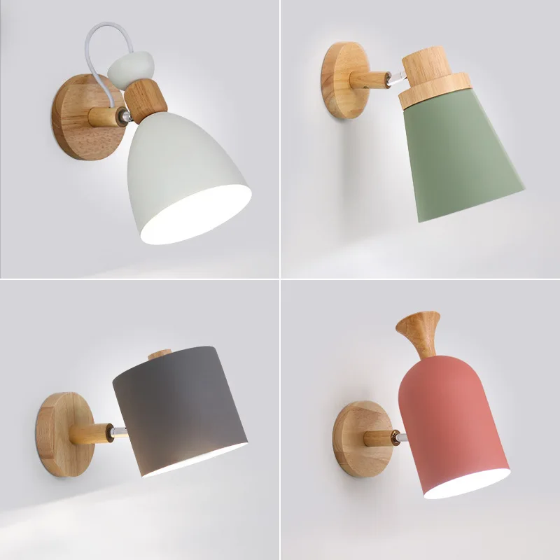 Europe Solid Wood Bedroom Lamp Modern Concise Maka Background Wall A Living Room Aisle Bedside loft study Bar counter Lamps | Лампы и