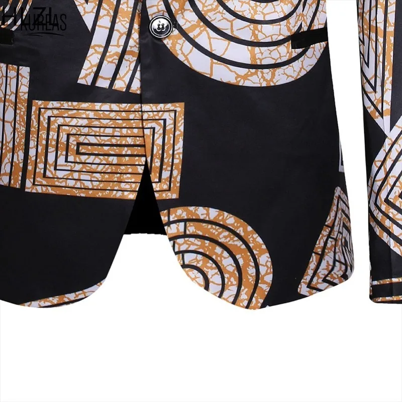 

Rich Men Dashiki Blaze African Clothing Buttons Geometric Print Casual Cardigan Jacket Clothes Fashion Suits Riche Africa Coat