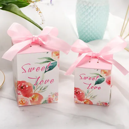 Wedding Gift Box Birthday Party Baby Shower Favors Candy With Ribbon Decoration Event Supplies | Дом и сад