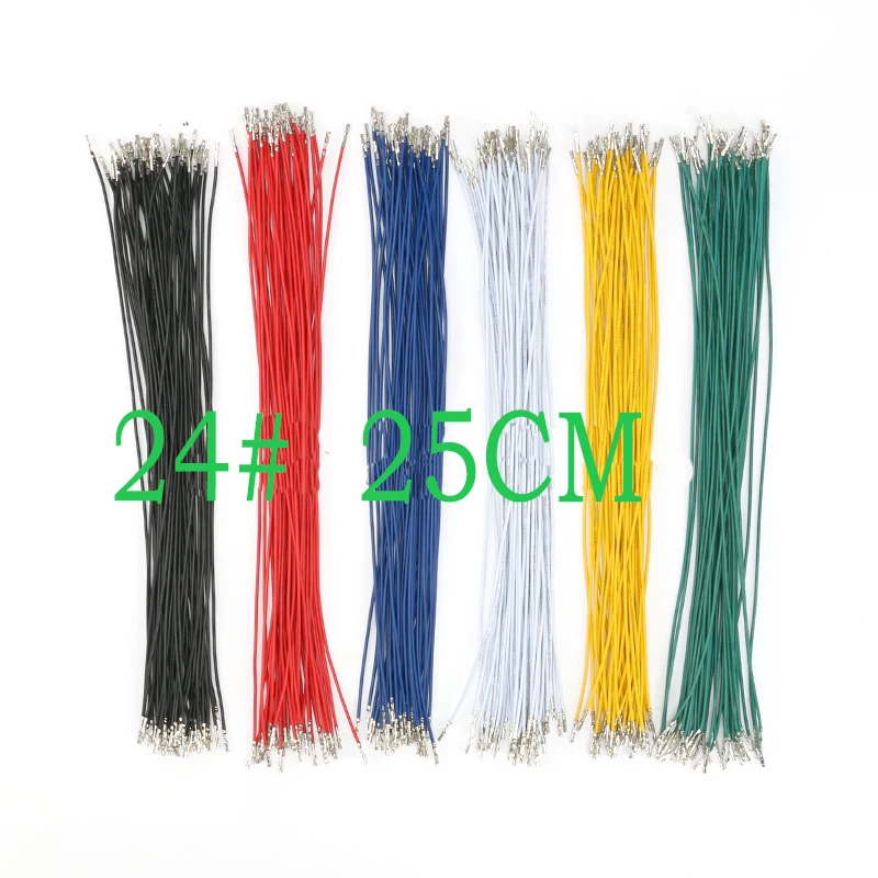 Бесплатная доставка 20 шт. 24AWG двухсторонний клеммный кабель DuPont 25 см 24 # с обжимной