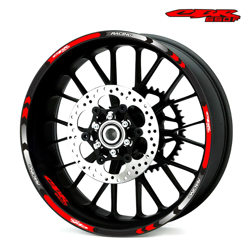 Motorcycle front and rear wheels Edge Outer Rim Sticker Reflective Stripe Wheel Decals For CBR650F cbr650f | Автомобили и