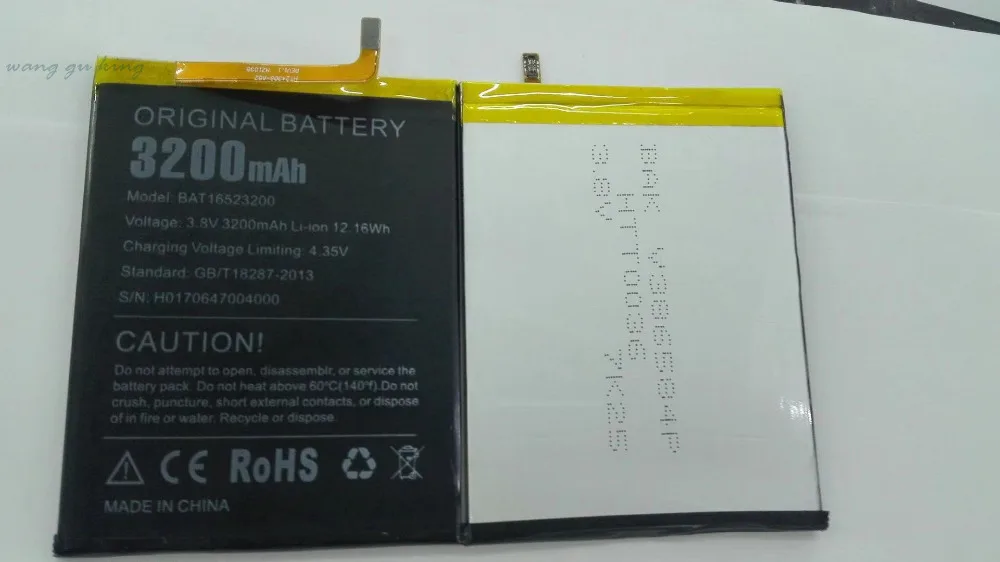 Новая Оригинальная батарея BAT16523200 MTK6750 запасная 3600 мАч для DOOGEE Y6 Y6C Piano Smart