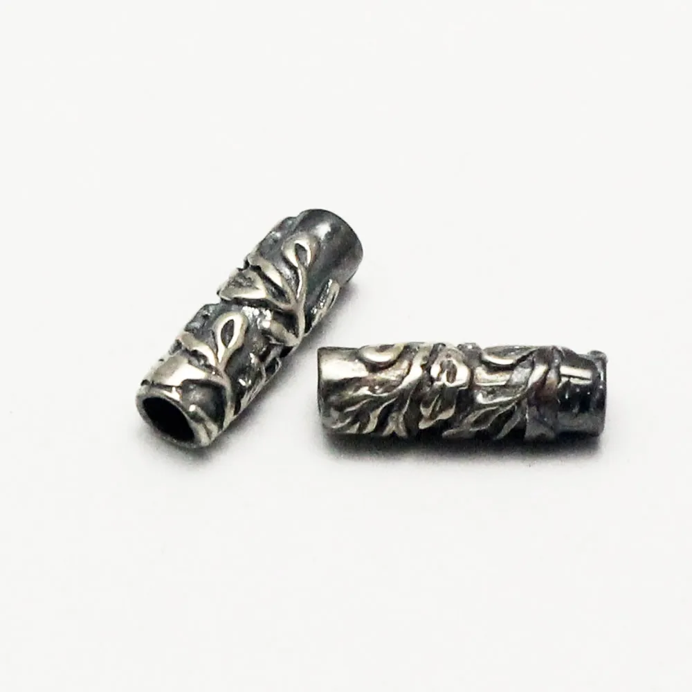 Beadsnice 925 серебряные бусины в форме трубки Уникальные ювелирные изделия из