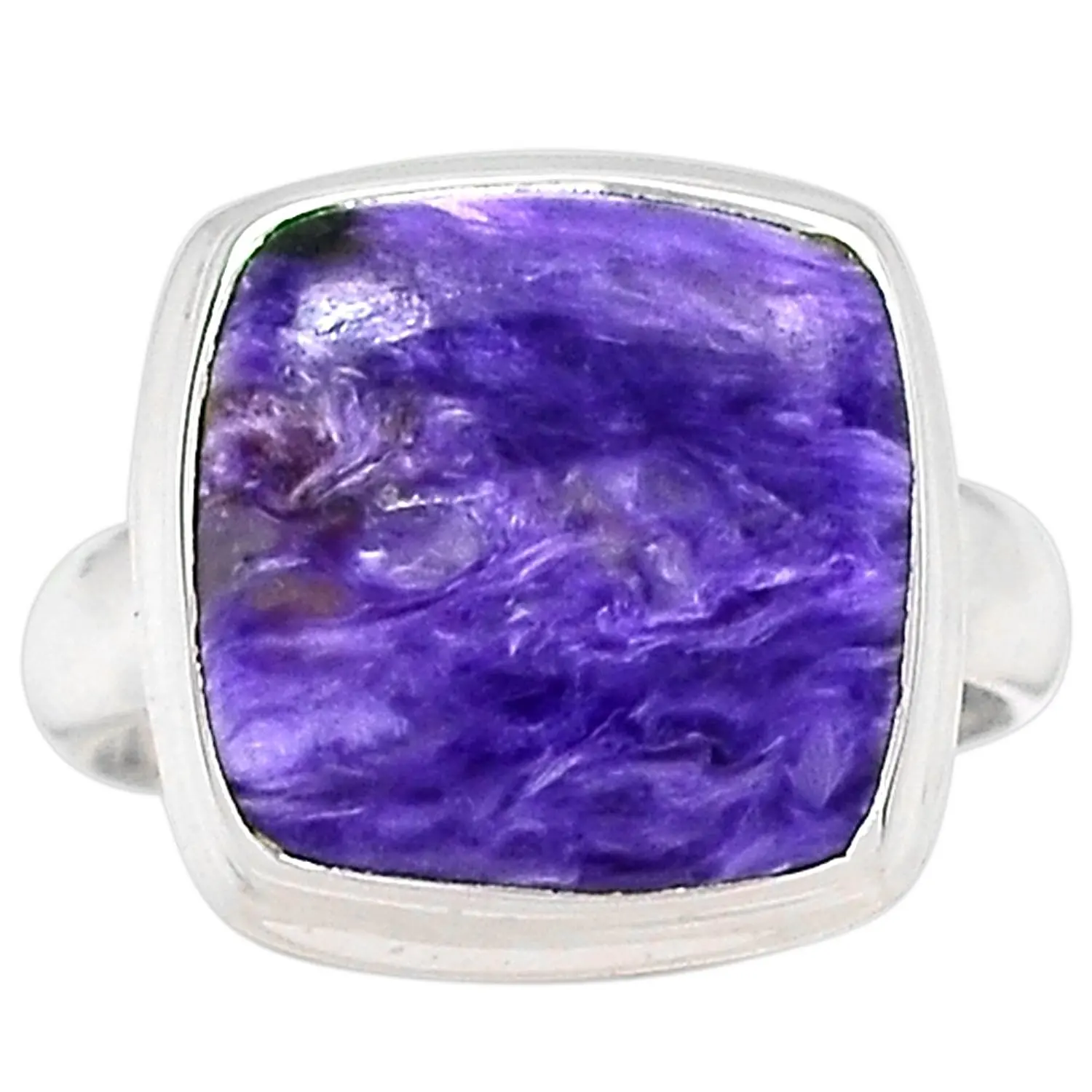 Lovegem подлинное кольцо Charoite 925 пробы Серебряное размер: 8 AR3155 | Украшения и