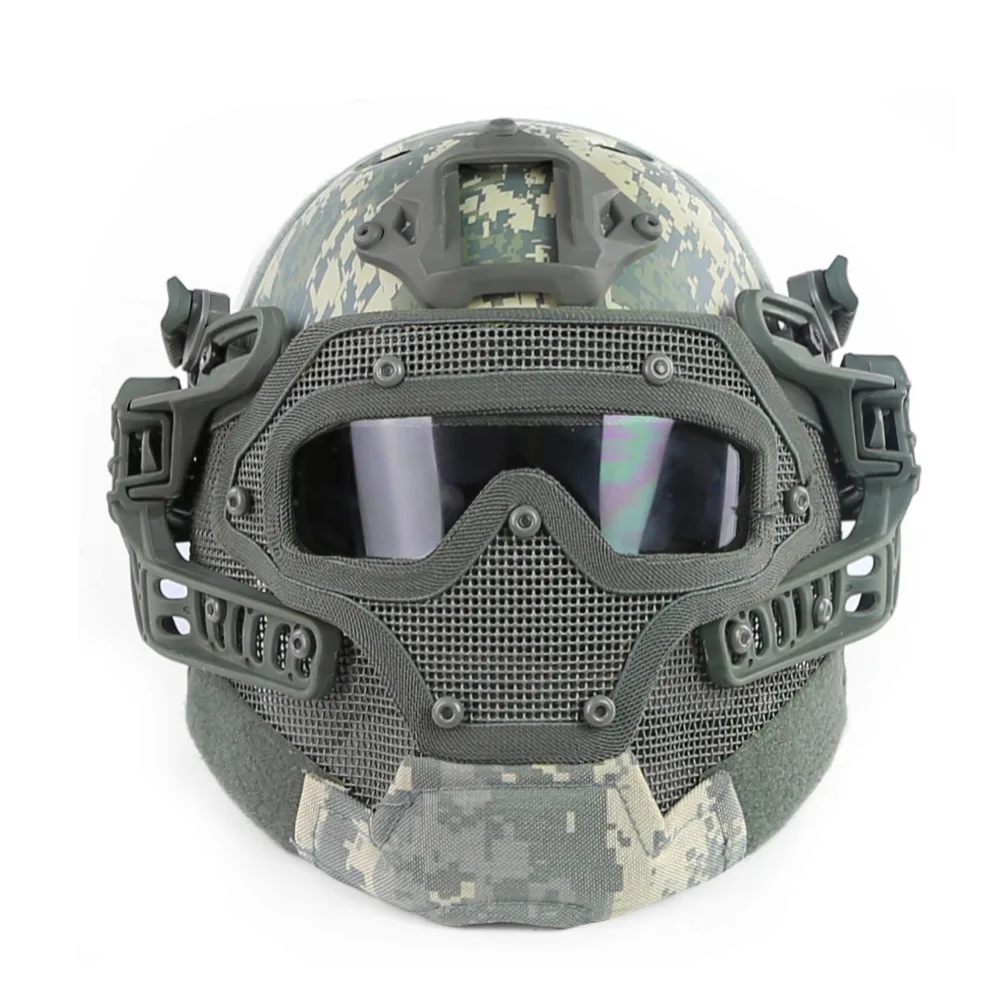 Тактический армейский военный защитный шлем Регулируемый Casco маска для лица WST
