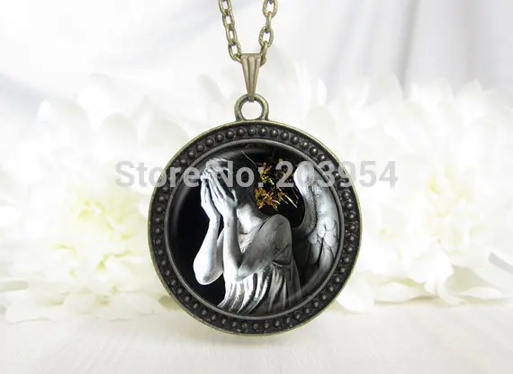 Стимпанк ручная работа британское кино Доктор Кто плачет ангелы ожерелье 1