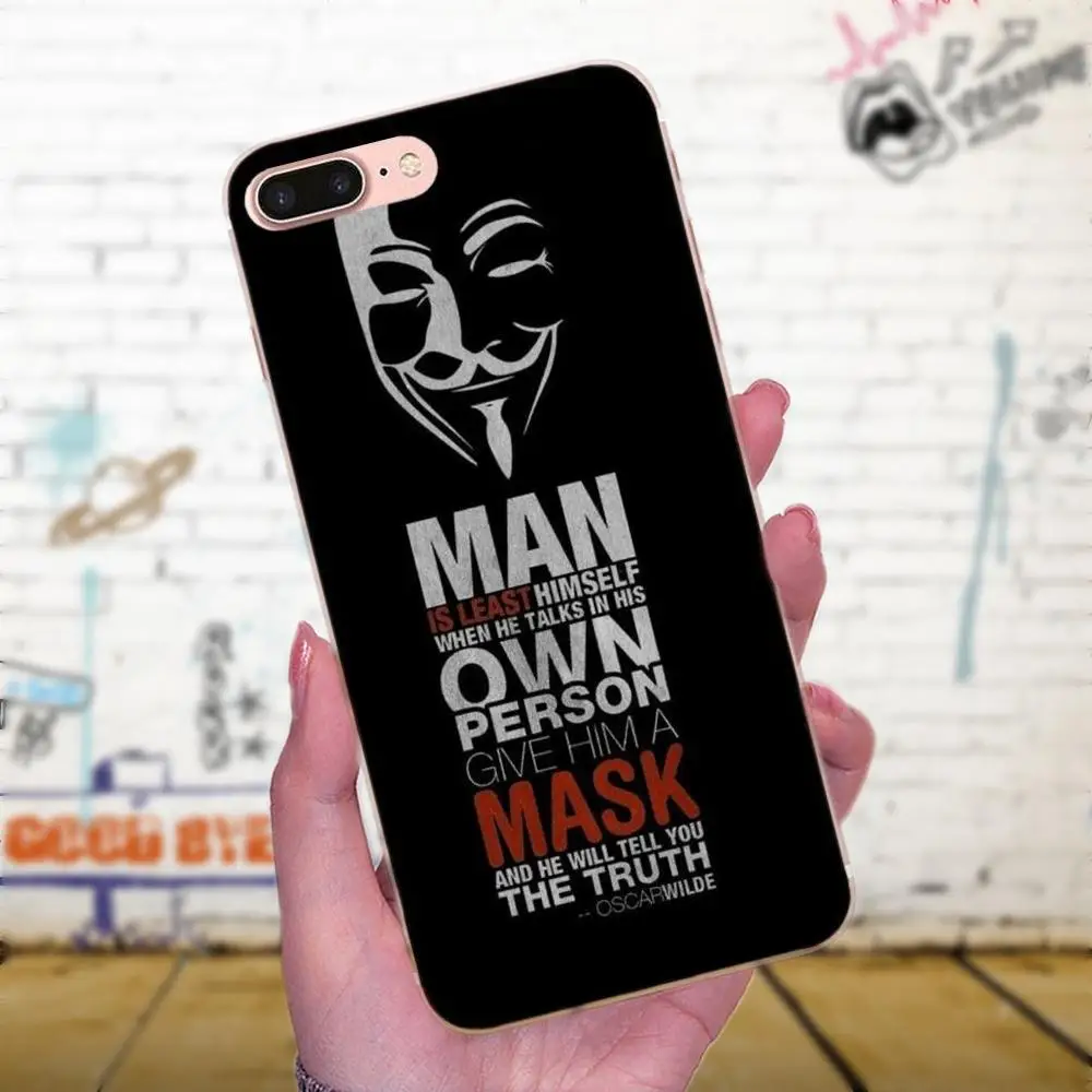 Для Galaxy Grand Alpha G850 Core2 Prime S2 I9082 A3 A5 A7 On5 On7 2015 2016 2017 TPU для Vendetta Anonymous Guy Fawkes Mask |