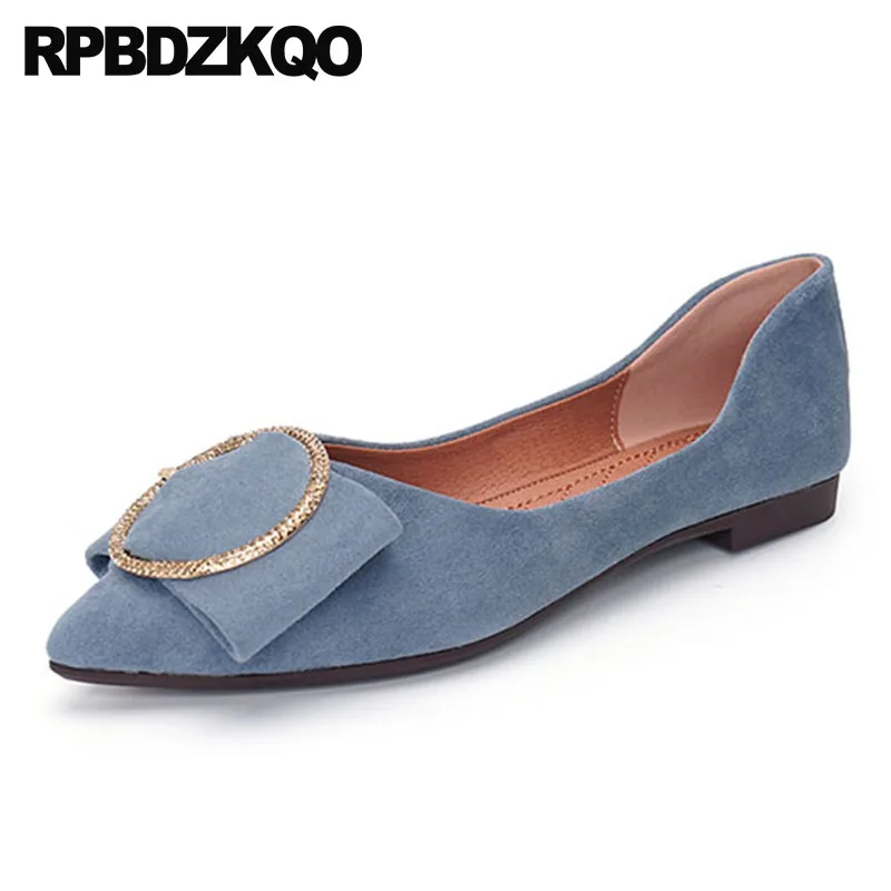 

crystal cheap brown pointy blue pointed toe slip on rhinestone 2018 ladies beautiful flats shoes diamond chinese women suede