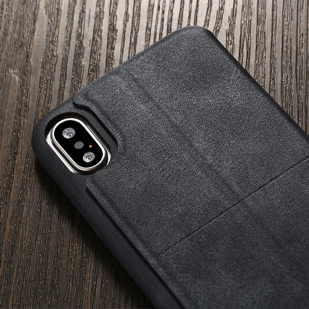 X-уровень кожаный чехол для iPhone X XS XR оригинальный люксовый на застежке удобный