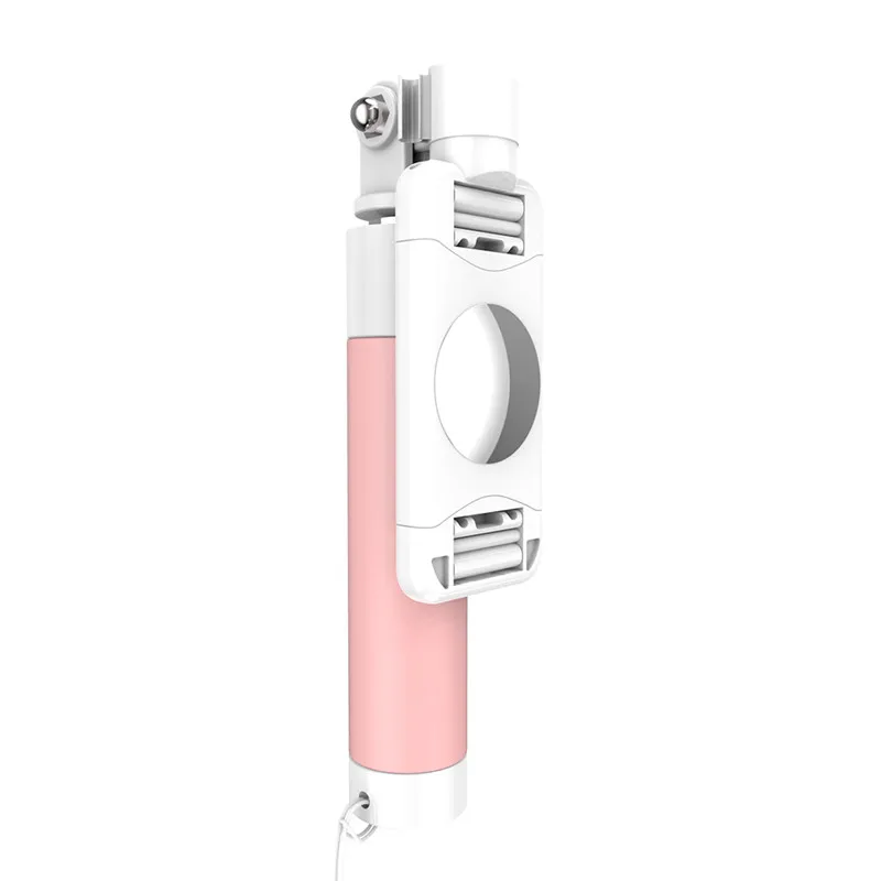 Pink RAXFLY проводной селфи-палка для iPhone 6 6s Plus 5S SE складной штатив зеркало, селфи-Палка для samsung huawei Android мобильный телефон - Цвет: Pink