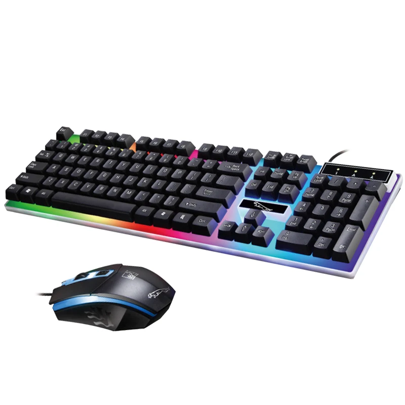 G21 USB игровая клавиатура Мышь Комплект геймера Profesional razer светодио дный игровой