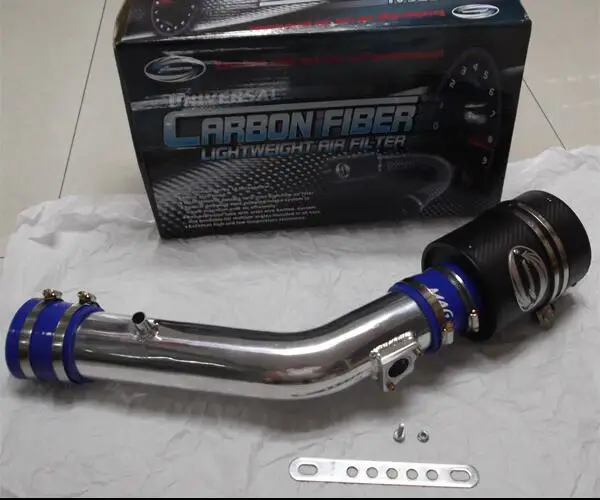 with carbon filter Воздухозаборник алюминиевые трубы комплект+ воздушный фильтр для Lexus GS350/IS250/IS300/IS350 - Цвет: with carbon filter