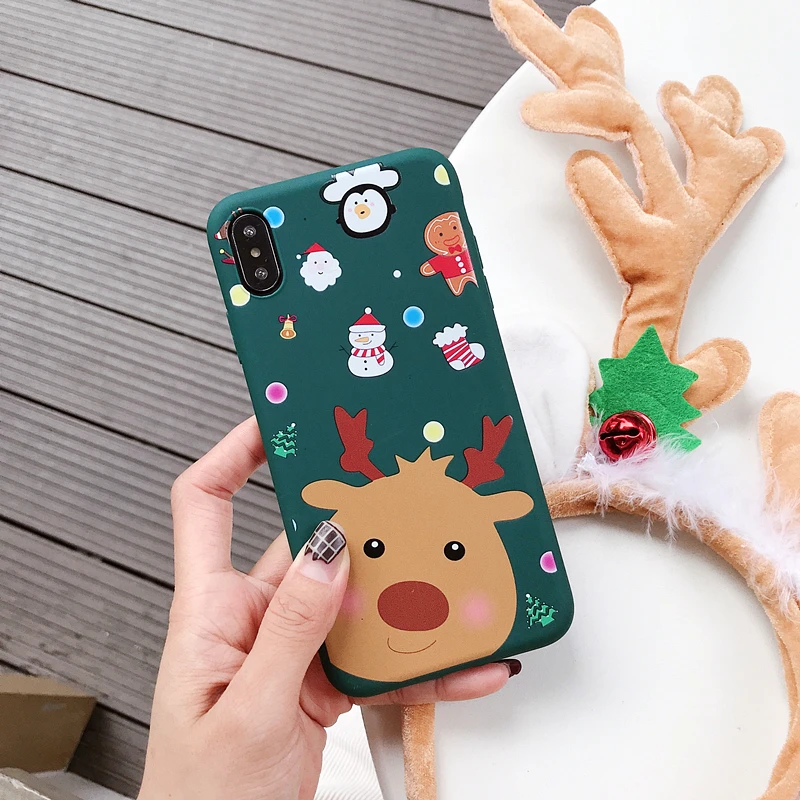 Для iPhone 7 plus Милые Рождество мультфильм ремешок для рук чехол XR XS Max X 8 плюс 6 6s