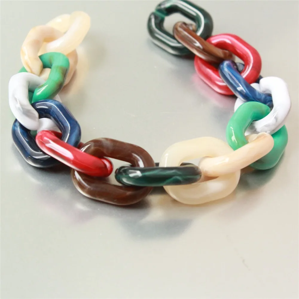 3feet Rainbow Acrylic Oval Chain Plastic Jewelry Bag Open Link per Size 24mmx18mm | Украшения и аксессуары
