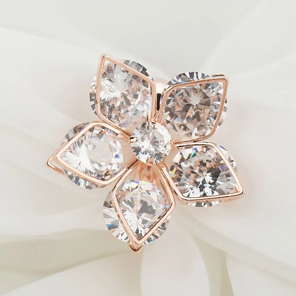 Ladies Fashion Rose Gold Engagement Rings For Women Luxury Vintage Cristales Ring With Stones Anneaux Pour Les Femmes | Украшения и