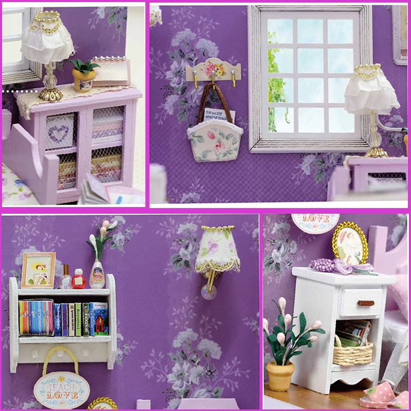 Миниатюрный дом Cutebee сделай сам с мебелью светодиодный музыкальный пылезащитный