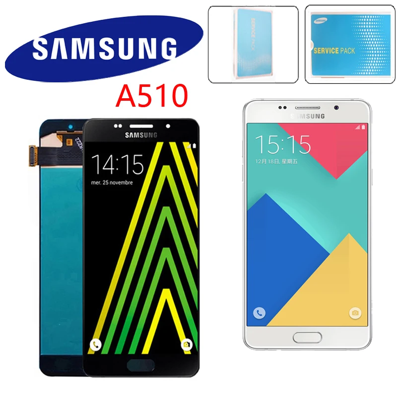 5,2 ''Super AMOLED для Samsung Galaxy A5 A510 A510F A510M A510F ЖК-дисплей Дисплей кодирующий преобразователь сенсорного экрана в сборе