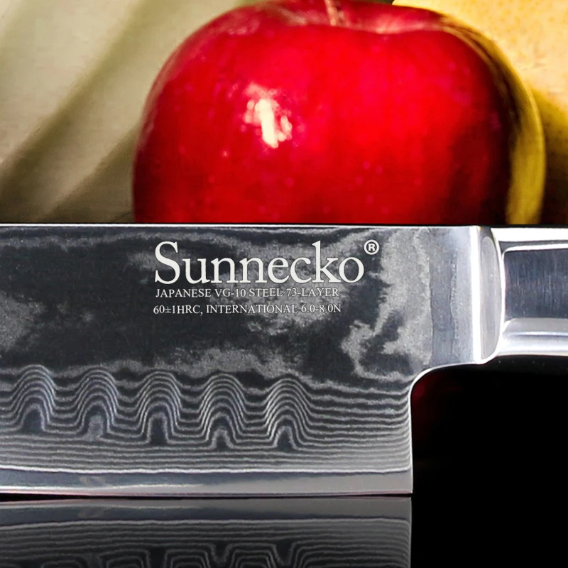 Нож для резки SUNNECKO 7 дюймов профессиональный японский дамасский нож VG10 острый