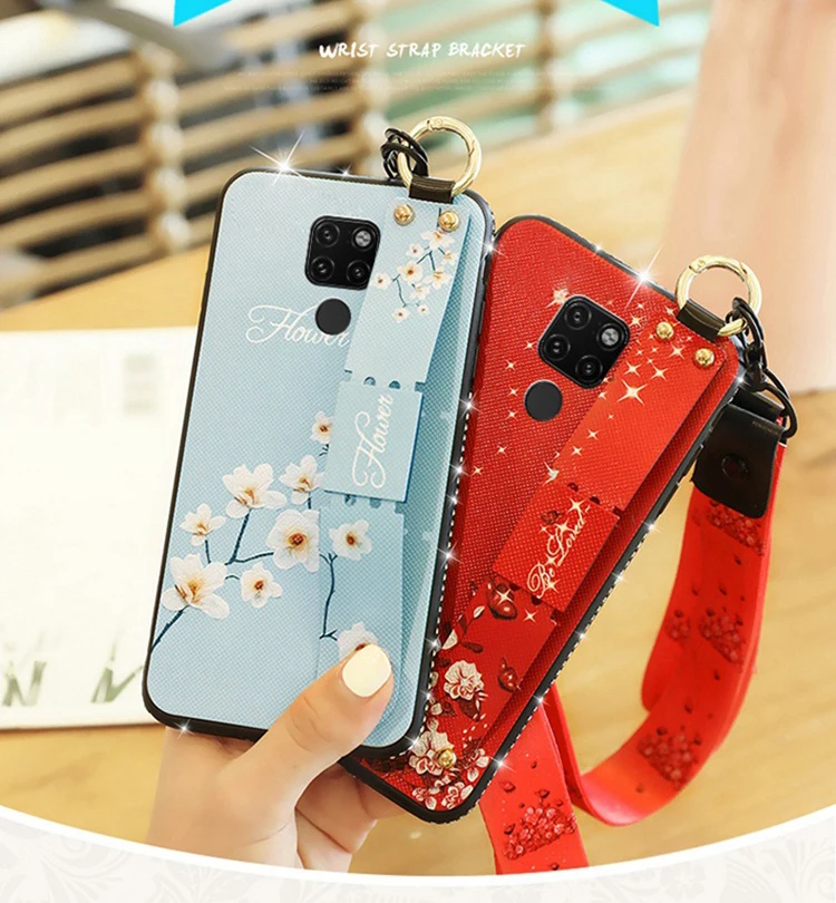 Для huawei P30 Pro P20 Lite Nova 3e 4 3 3i P Smart Plus mate 20 Pro 20X Honor V20 10 Note чехол с ремешком на шею из ТПУ с бриллиантами