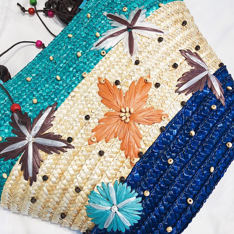 2018 летняя модная соломенная сумка с свежими цветами богемная женская на плечо