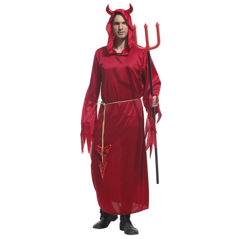 Adult Man Red Devil Halloween Costumes for Christmas Carnival Cos Masquerade Fancy Dress Clothing Evil Cosplay Clothes | Тематическая