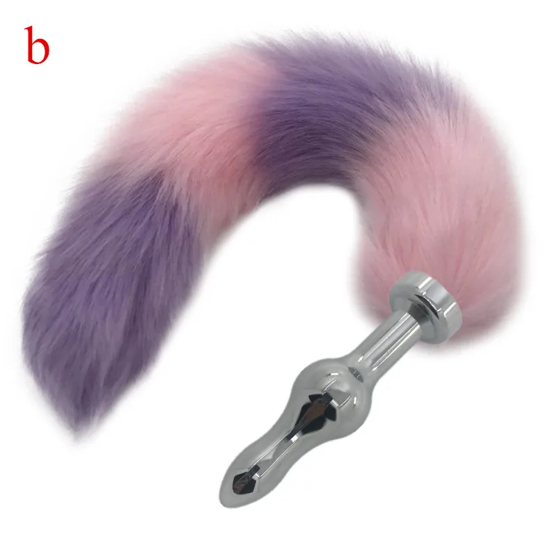 2 Size Fox Tail Anal Plug Stainless Steel Butt Dilator Stimulating Toys Dog Tails Adult Products for Couples H8-178G | Красота и