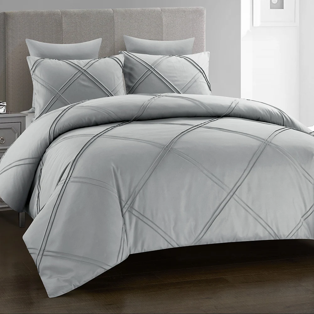 Yimeis Double Bedding Set Lattice Double Bed Linen Printing Full Size Comforter Bedding Sets 45002