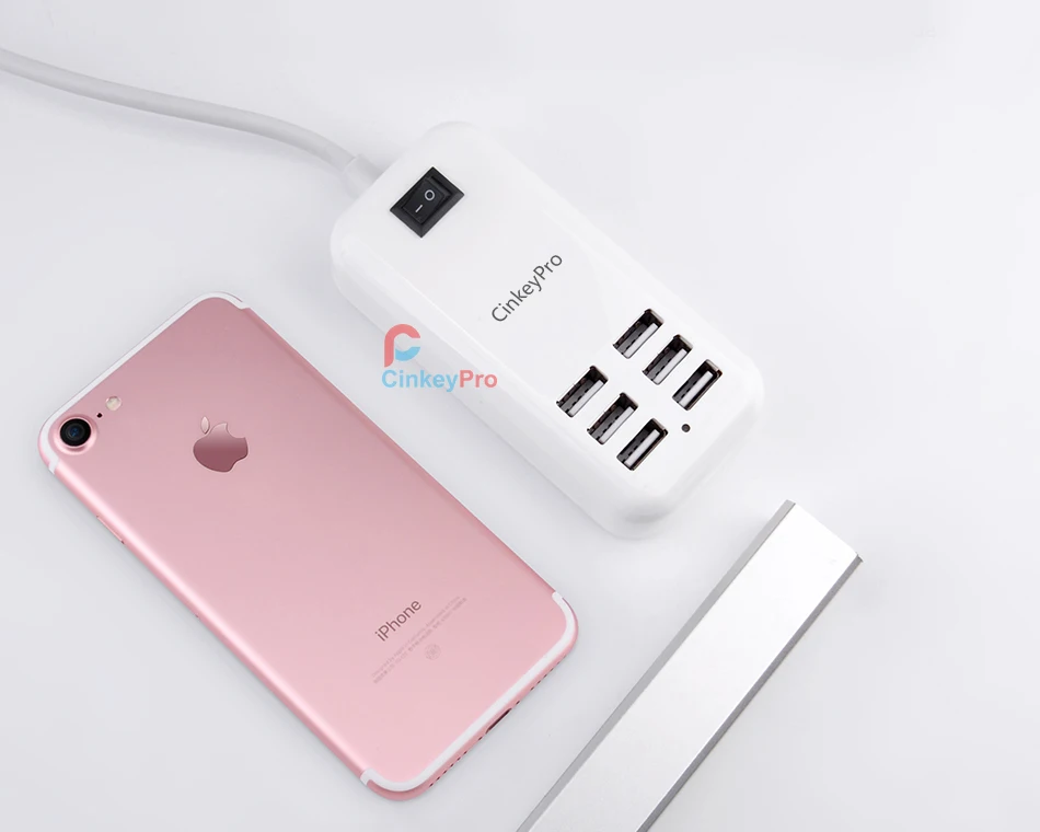 CinkeyPro ЕС Plug 6 портов несколько настенных USB зарядное устройство 15 Вт 3A смарт-адаптер мобильный телефон планшет зарядное устройство для iPhone iPad