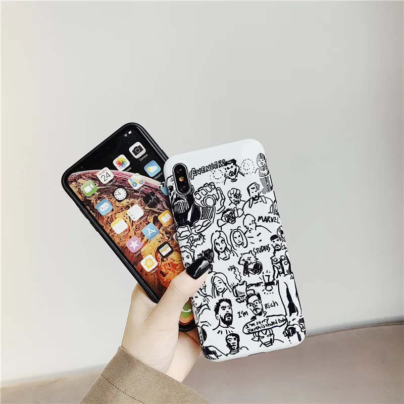 Крутой Marvel Мстители Железный человек Капитан Америка Супергерой чехол для iPhone X XS MAX XR 10 8 7 6 6S Plus Etui Fundas