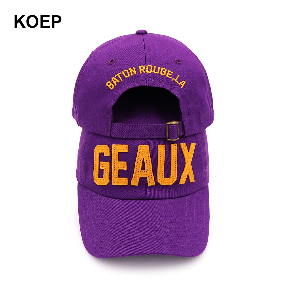 Новинка 2021 хлопковая бейсболка KOEP с вышивкой GEAUX Снэпбэк Кепка надписью s