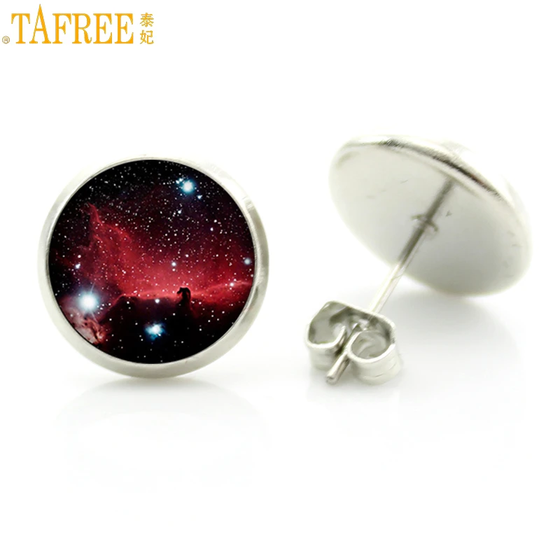 

Лидер продаж, женские серьги-гвоздики TAFREE с изображением туманности в космосе, модные ювелирные украшения для вечеринки в виде галактики D877