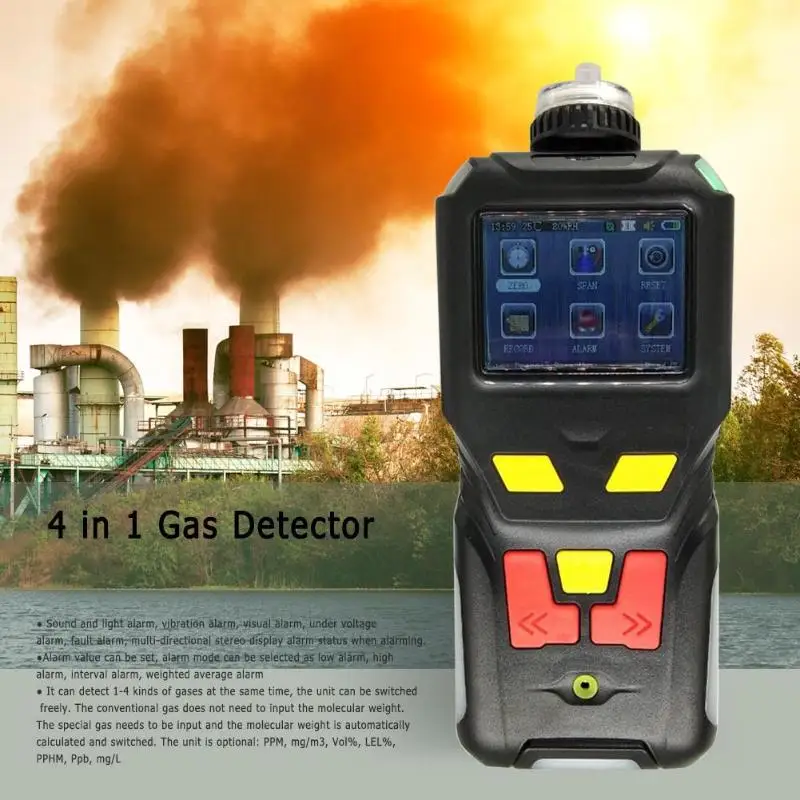 Фото 4 в 1 Газовый Детектор Угарного/H2S/O2/EX Угарный газ CO анализатор 4 в 1 Газовый Детектор Угарного/H2S/O2/EX Угарный газ CO анализатор