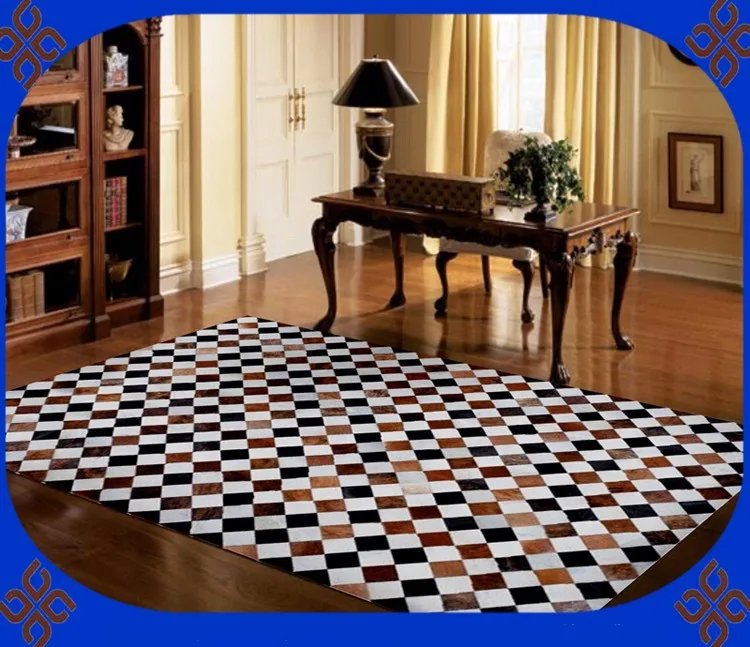 

Fashionable art carpet 100% natural genuine cowhide leather fancy carpet