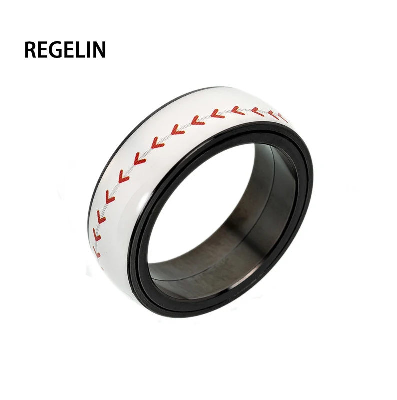 REGELIN Прямая баскетбол/Футбол/Бейсбольные кольца кольцо из нержавеющей стали 316L мужчин s ювелирные изделия для мужчин и женщин для мужчин подарок