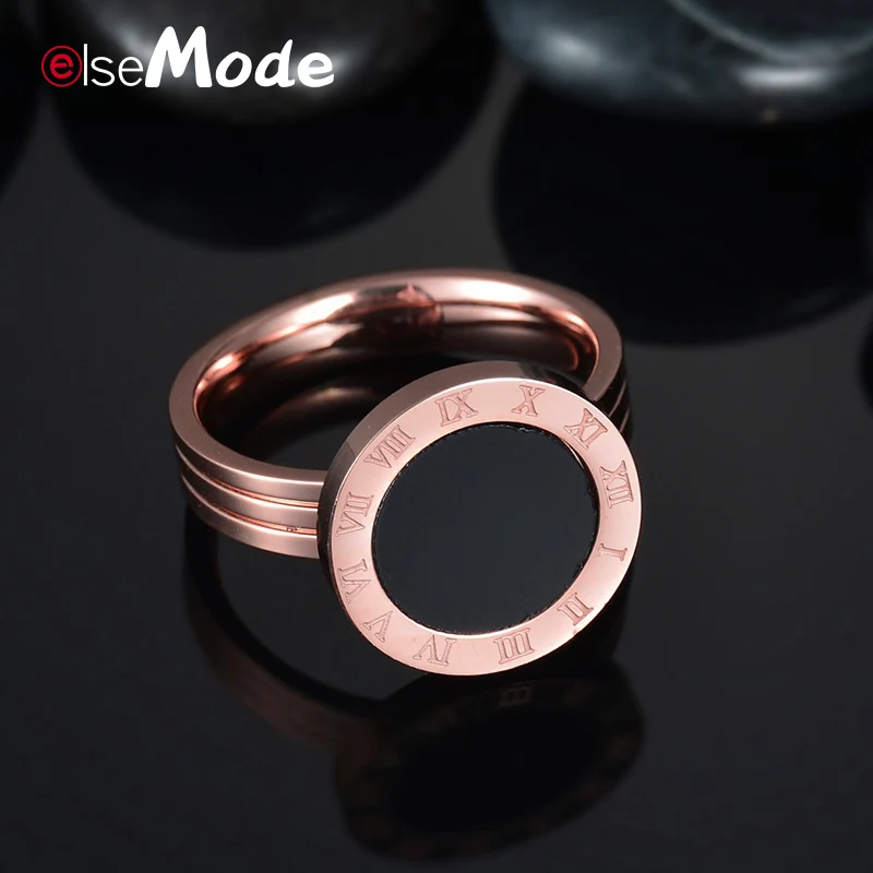 ELSEMODE модные римские цифры ракушки Роскошные обручальные свадебные кольца из