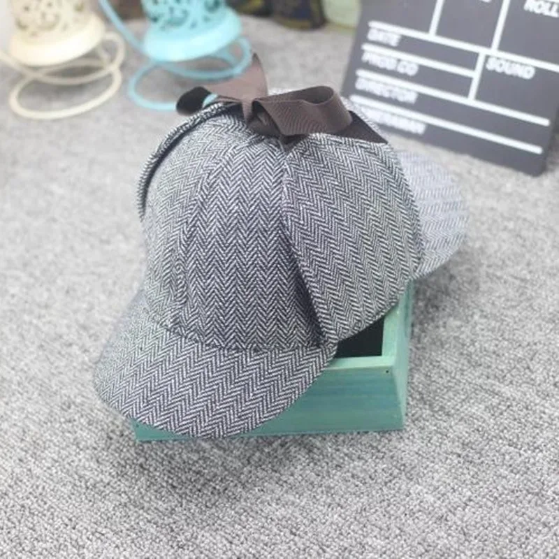 Унисекс, Шерлок Холмс, берет, шляпа оленя, газетчик, плоская кепка, Ретро стиль, винтажные ушанки, шапка детектива, костюм, Boinas Hombre