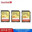 Карты памяти SanDisk Extreme SDHCSDXC SD карты в формате 4K UHD, объемом памяти 32 Гб или 64 ГБ, 128 ГБ C10 U3 V30 150 МБс. (32 Гб: 90 МБс.) UHS-I флеш-карта