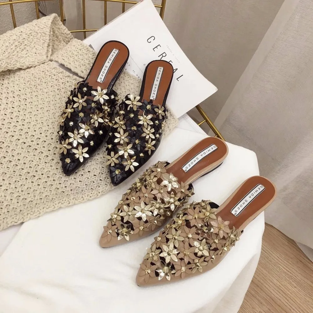 TANGNEST/Женская обувь на плоской подошве женские шлепанцы с цветочным принтом