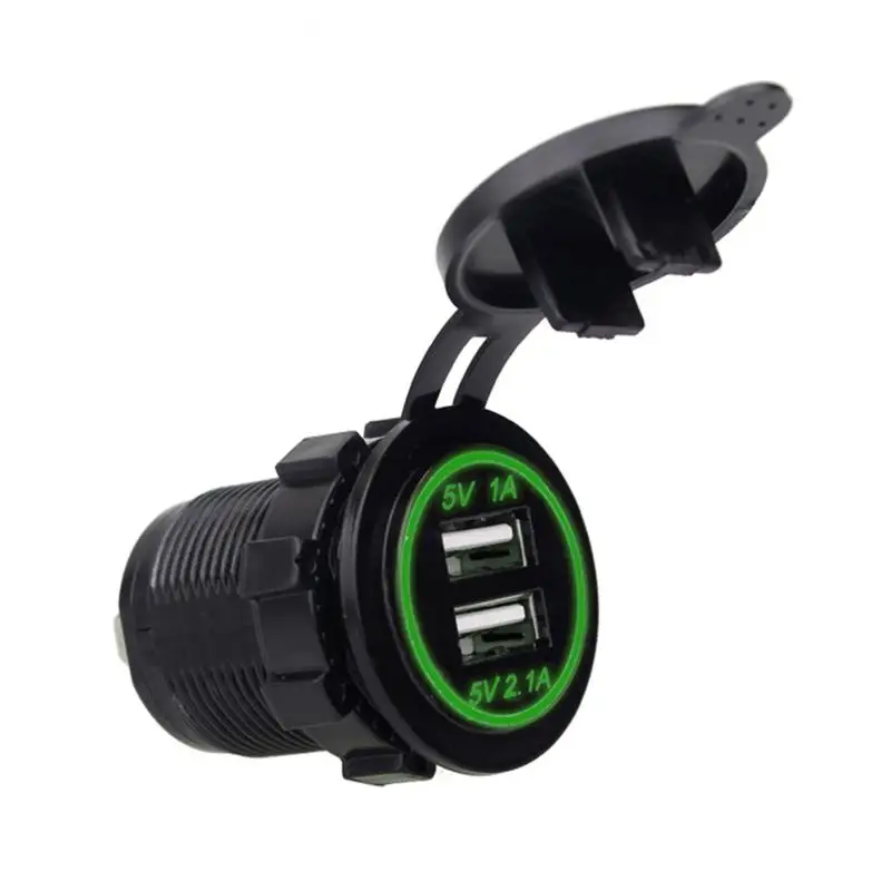 Green 12 В/32 В двухпортовый автоматический USB ковш Stopcontact для Ipad Iphone автоматический загрузочный мобильный телефон светодиодный измеритель напряжения для Авто мотора - Название цвета: Green