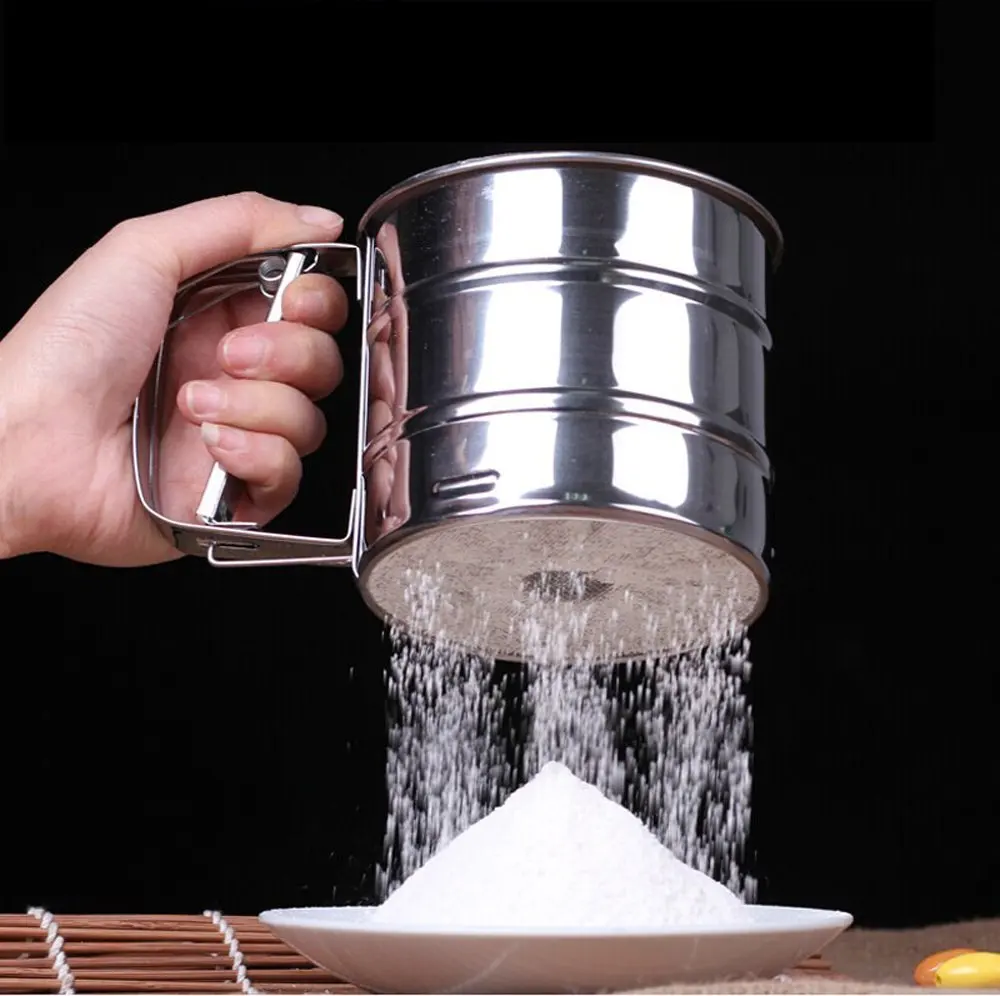 

Baking Tools Sifters &Shakers 250ml Stainless Steel Single Tier Manual Cup Flour Sieve Boulimia Sieve Cup Screen Mesh