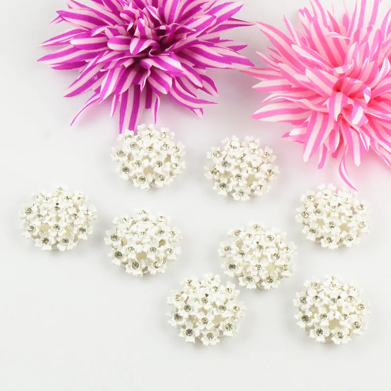 100 шт./лот заколка для волос из сплава с цветами и стразами аксессуары украшения