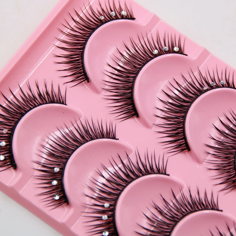 YOKPN Кристальные накладные ресницы натуральный голый макияж тонкий с поддельными