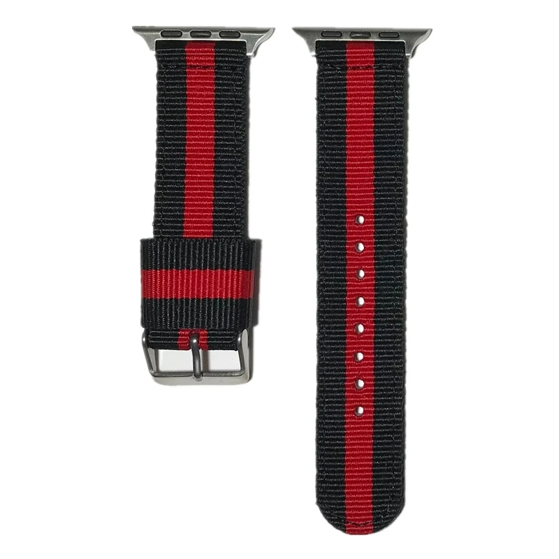 Ремешок спортивный для Apple Watch Band 42 мм 38 нейлоновый полосатый браслет iWatch 4 44 40