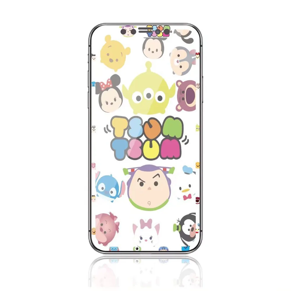 Полное покрытие закаленное стекло протектор экрана для iPhone X 3D Премиум мультфильм Тоторо Милая пленка для iPhone X 10 6 6 S 7 8 SG06 - Цвет: Mouse